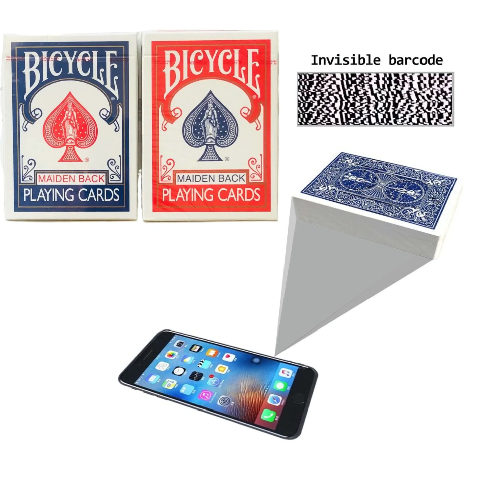 Barcode Bicycle Maiden Back Marked Cards for Poker Analyzer