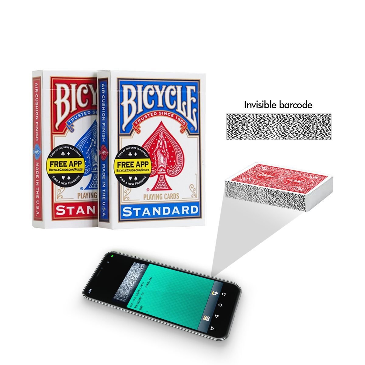 Barcode Side Marked Cards of Bicycle Standard Playing Cards for CVK Poker Analyzer