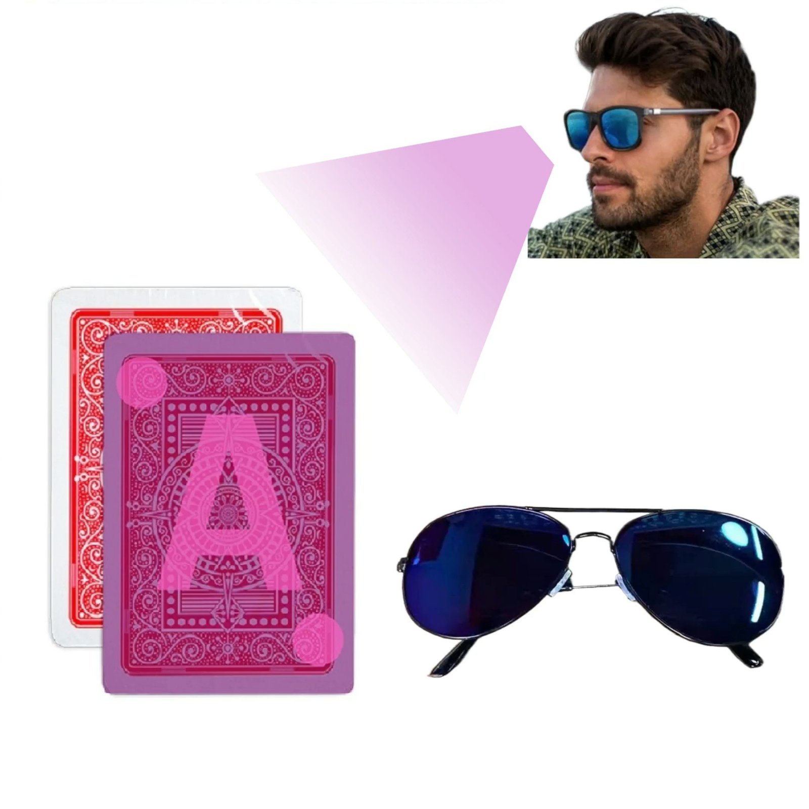 Marked Cards And Glasses Set for Sale