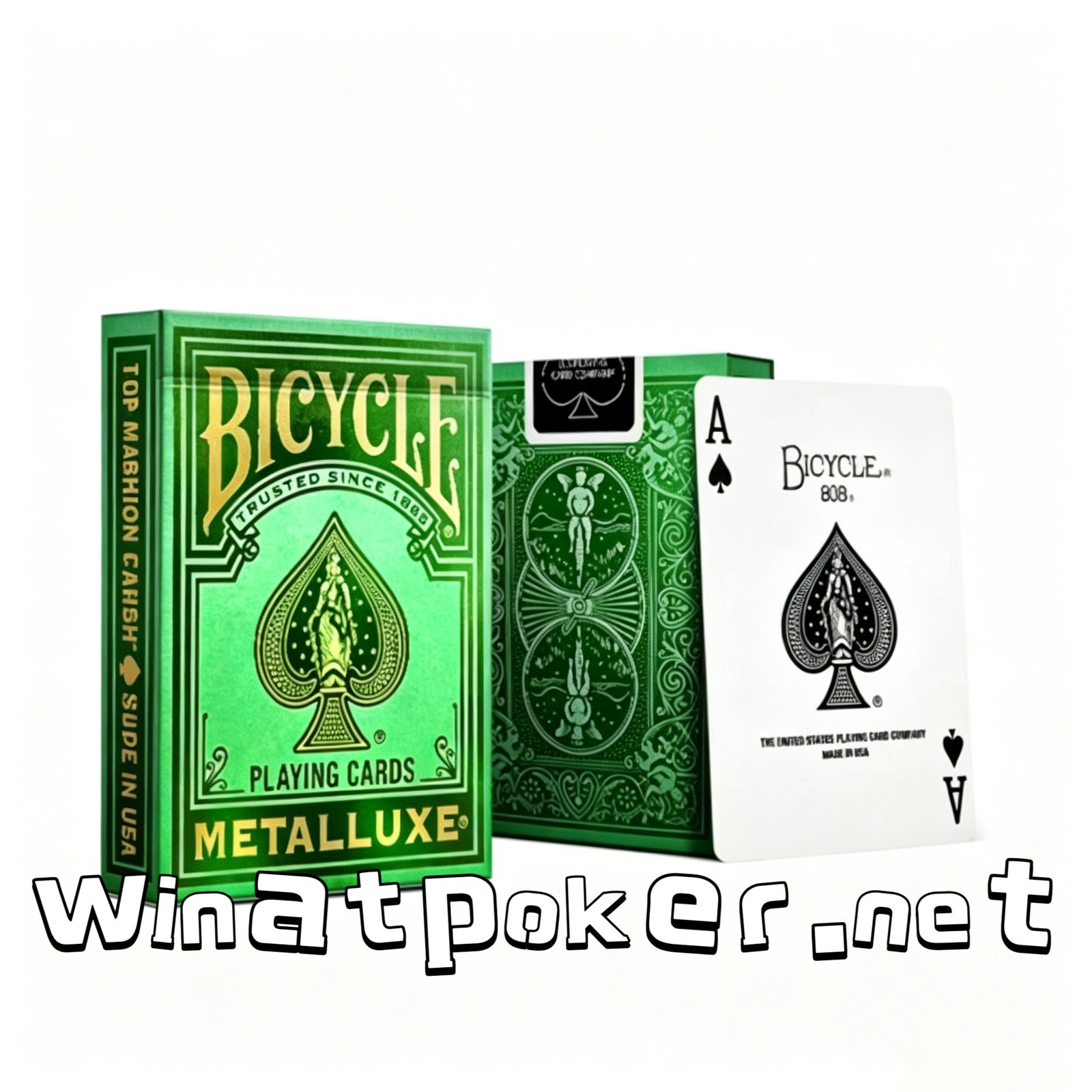 Bicycle Marked Cards Poker: Gold Stamping Green Edition for Poker Cheating Contact Lenses - Image 3