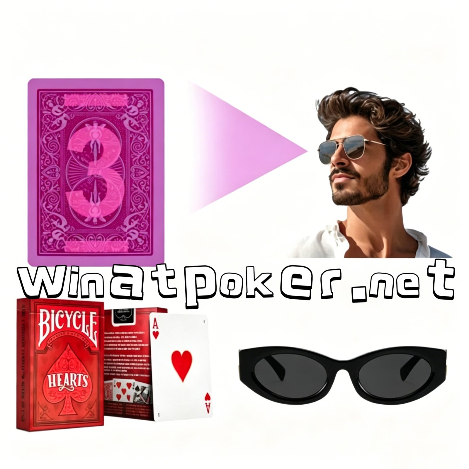 Bicycle Marked Poker Deck Classic Hearts for Infrared Sunglasses